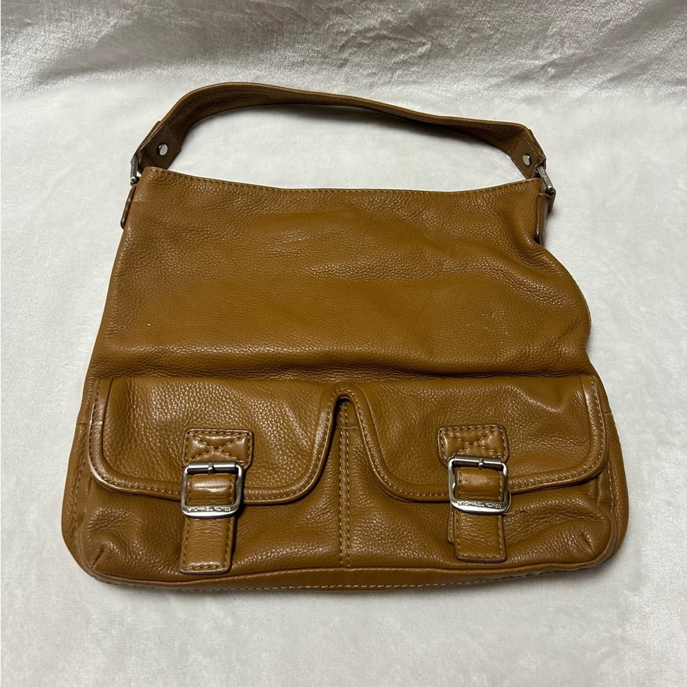 MICHAEL KORS Hobo Satchel Soft Leather Camel Brown Shoulder Purse Handbag